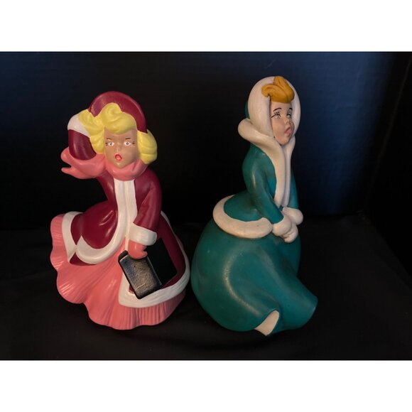 Vintage 1970’s Atlantic Mold Christmas Carolers 9” Hand Painted Ceramic - Picture 7 of 8